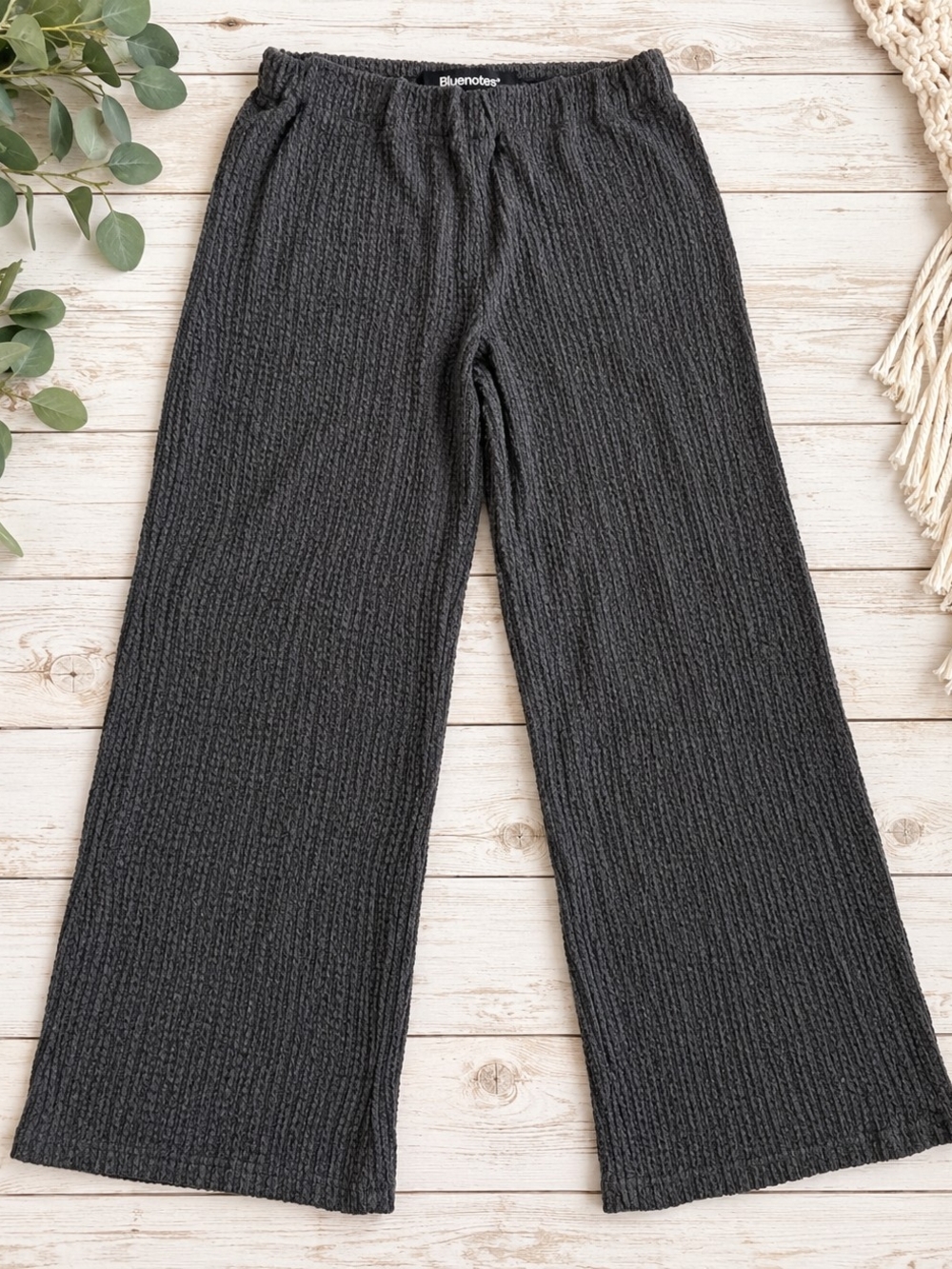 Streetwear Society Charcoal Textured Wide-Leg Pants | XL